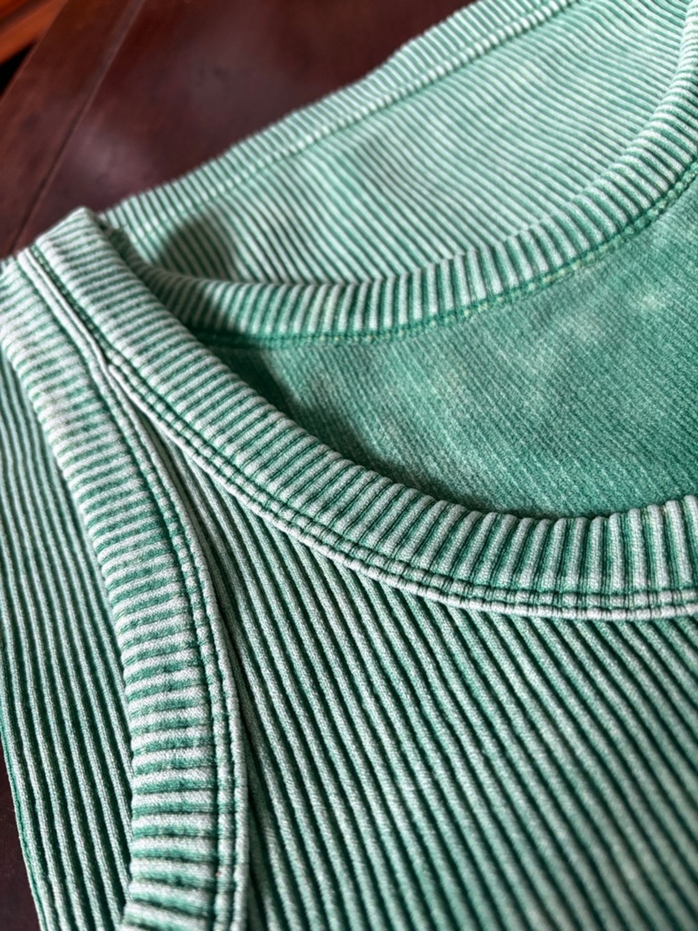 Green Ribbed Tank Top - Picture 3 of 3